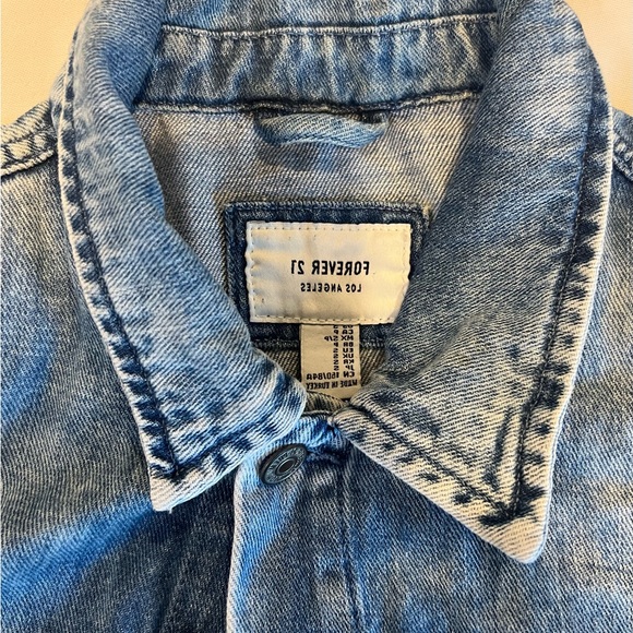 FOREVER 21 Light Blue Jean Jacket. All Cotton. Jeans Jacket - Picture 14 of 15